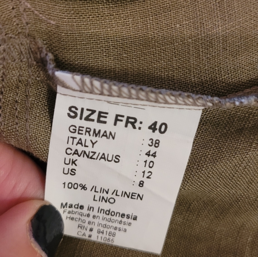 100%linen jacket By Animal sleeves long - Picture 10 of 12